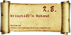 Krisztián Botond névjegykártya